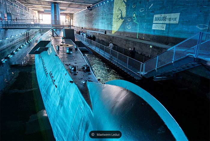 El submarino Espadón, en Saint Nazaire