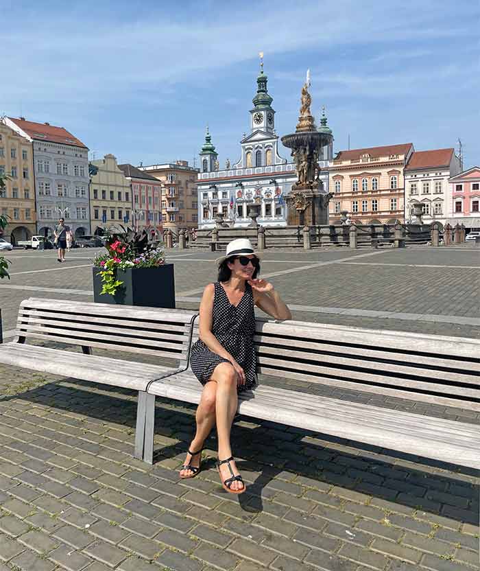Plaza principal de Ceske Budejovice en República Checa