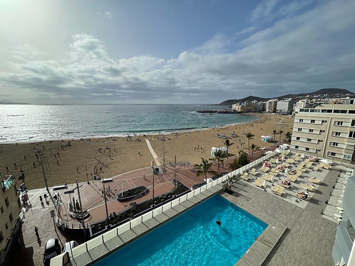 Playa de las Canteras, vistas panorámicas desde el hotel, Las Palmas de Gran Canaria